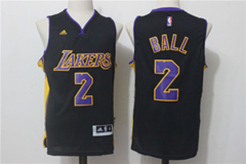 Men Los Angeles Lakers 2 Ball Black NBA Jerseys